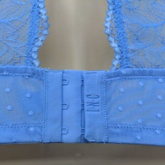 INC International Concepts Womens Bralette Bra U/W Yacht Blue Lace Size 2X NEW - Picture 9 of 10